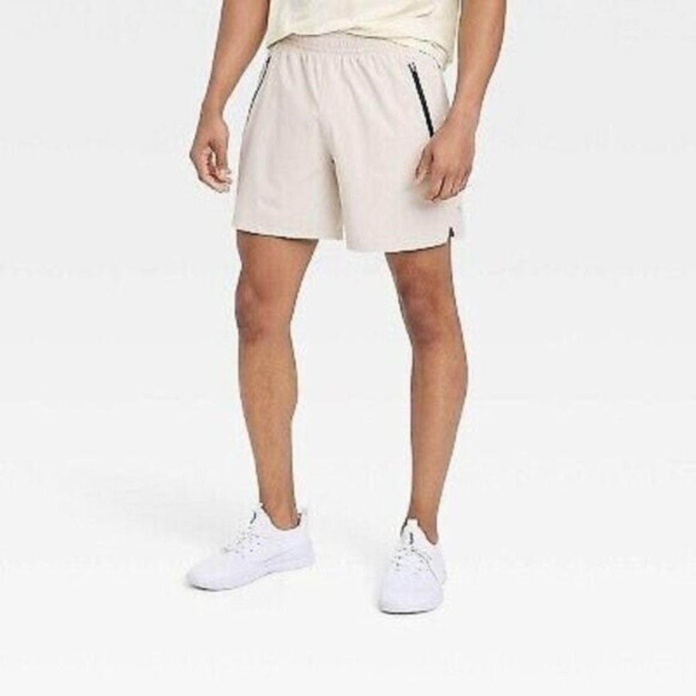 Mens 7" Tan All In Motion Shorts Size Small